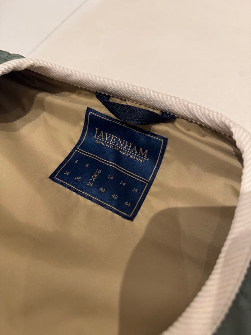 LAVENHAM オリーブグリーン キルティングベストコート