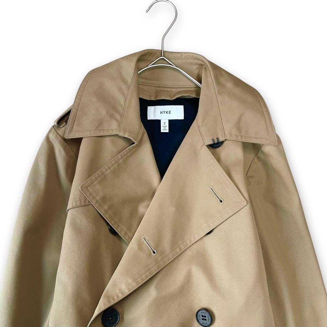 21SS✨ほぼ未使用✨HYKE トレンチコート レギュラーフィット ベージュ 2