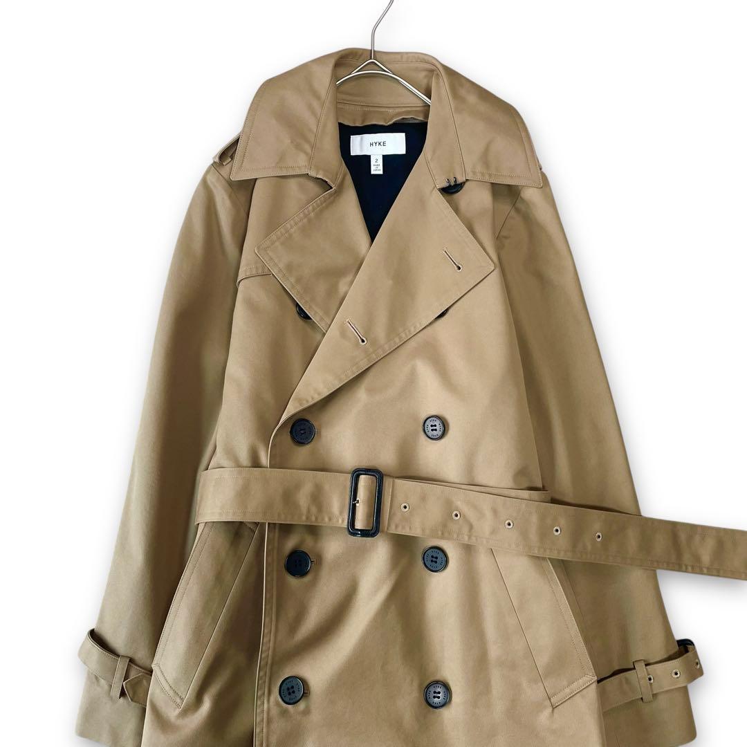 21SS✨ほぼ未使用✨HYKE トレンチコート レギュラーフィット ベージュ 2