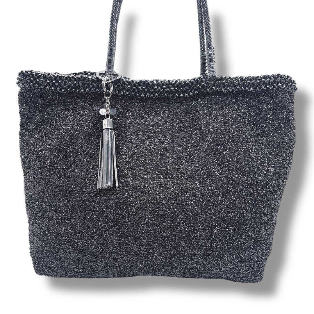 美品 ANTEPRIMA MISTO PVCワイヤー トートバッグ チャーム付