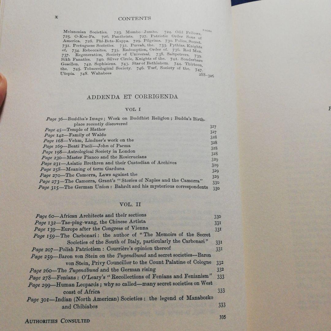 洋書 Secret Societies of All Ages & Countries