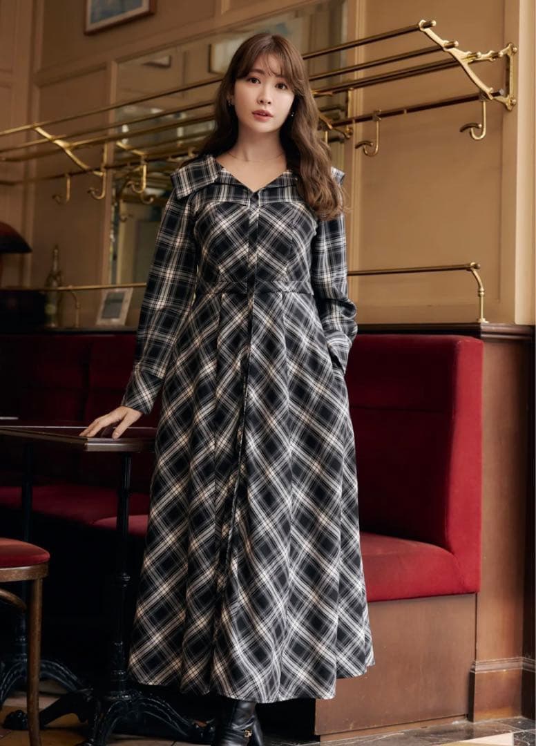 ワンピース Coutume Plaid Flare Dress S