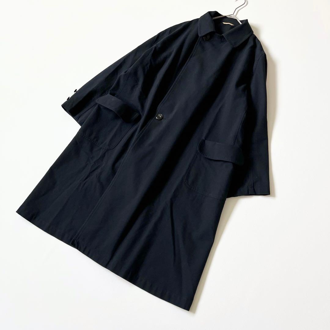 3320【美品】アーツアンドサイエンス　チェスターコート フラップポケット　紺