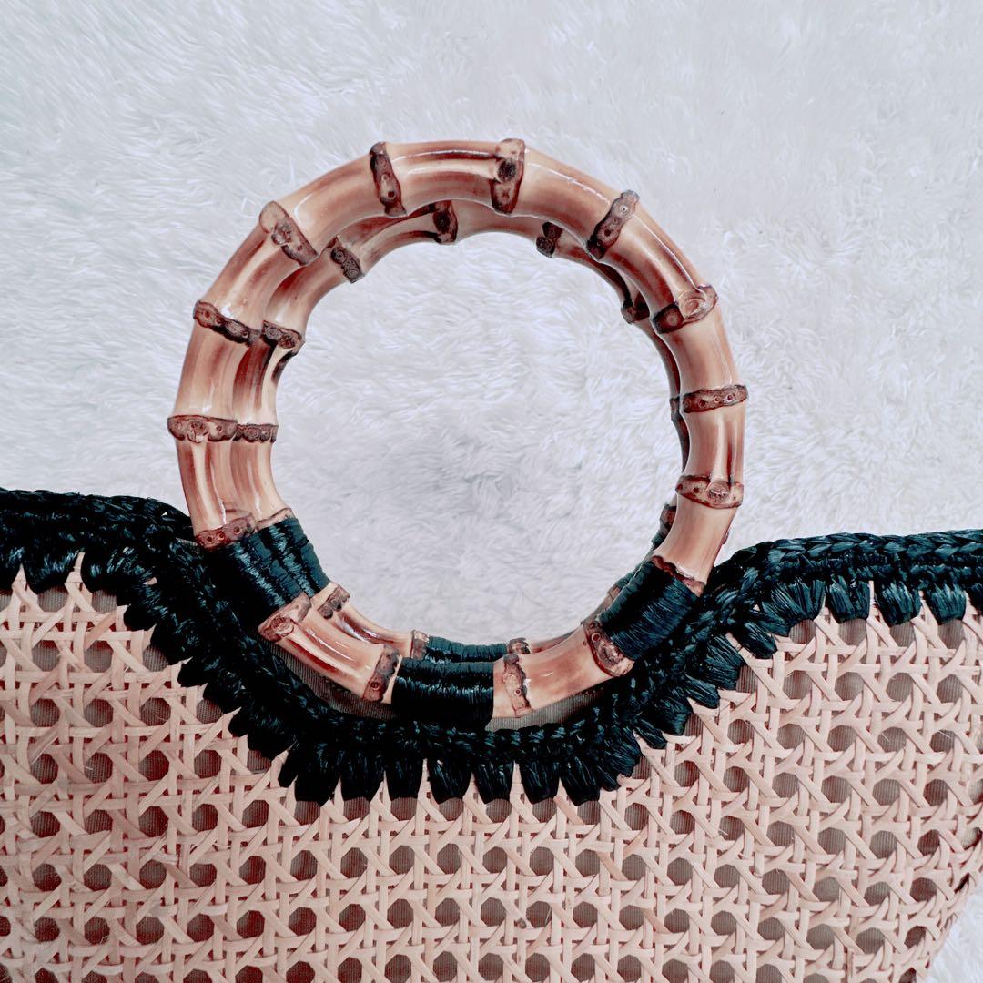 カテリーナベルティーニ バンブーハンドルバッグ かごバッグ ハンドバッグ 竹