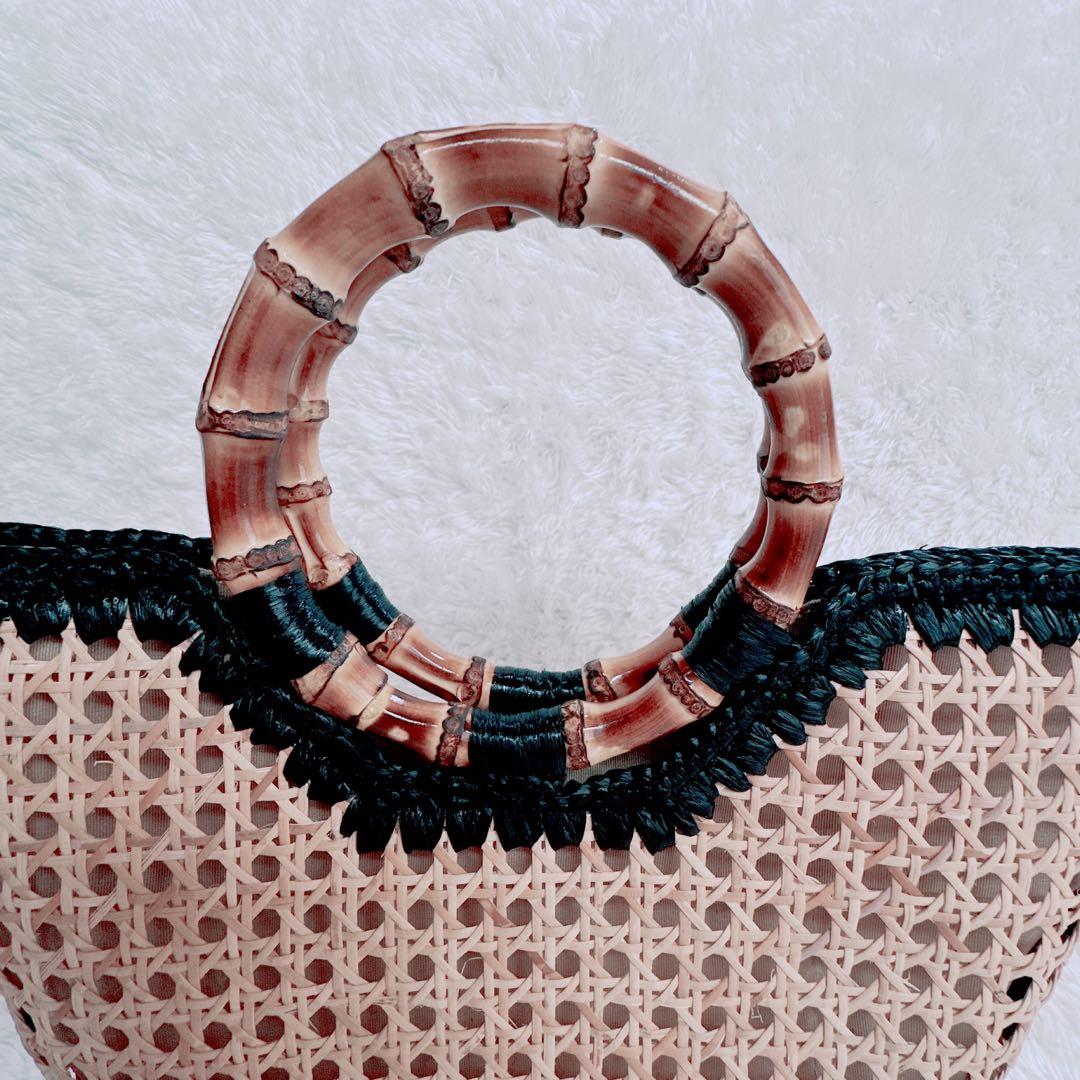 カテリーナベルティーニ バンブーハンドルバッグ かごバッグ ハンドバッグ 竹