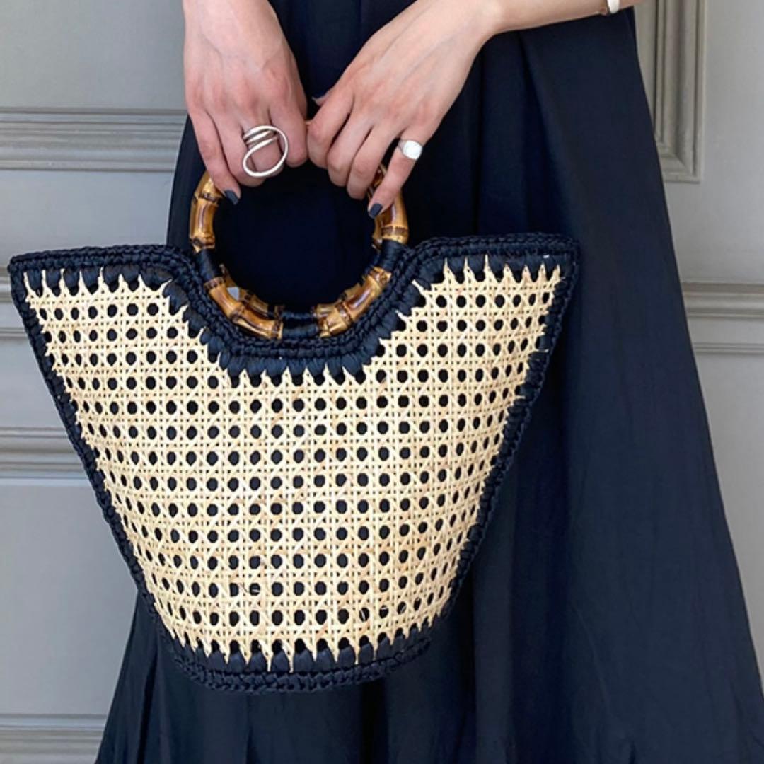 カテリーナベルティーニ バンブーハンドルバッグ かごバッグ ハンドバッグ 竹