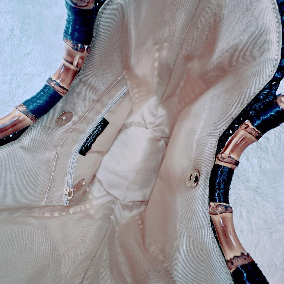 カテリーナベルティーニ バンブーハンドルバッグ かごバッグ ハンドバッグ 竹