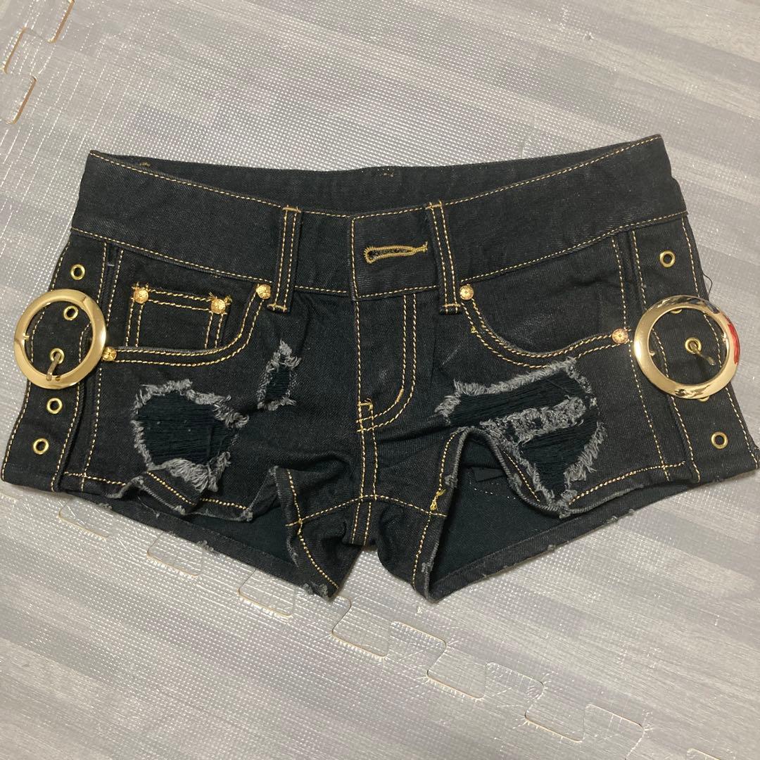 d.i.a ショートパンツ　ダメージ　ブラック　size24 平成ギャル