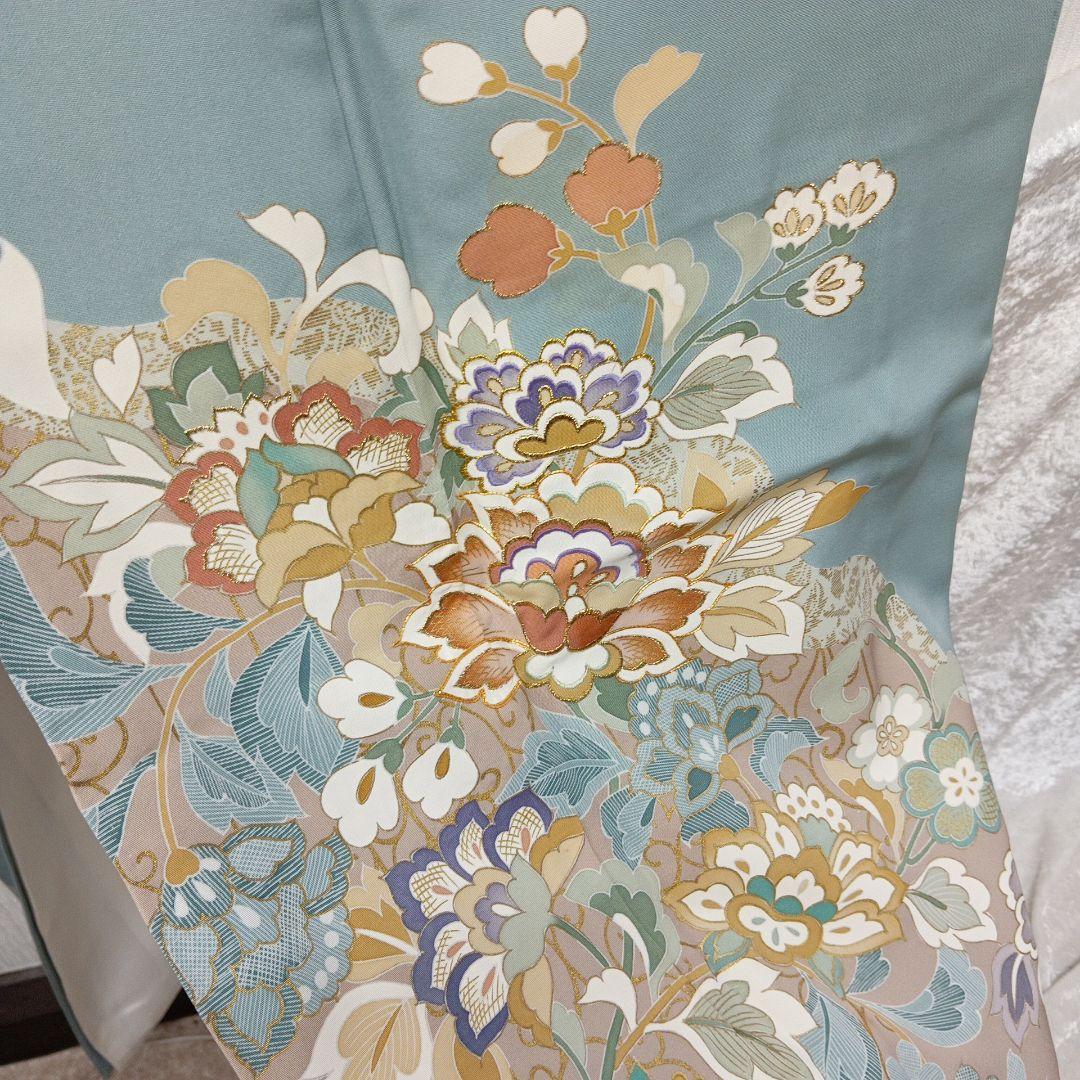 色留袖 着物 和装 千總 ちそう 三つ紋 高島屋 正絹 金糸 刺繍 身丈158