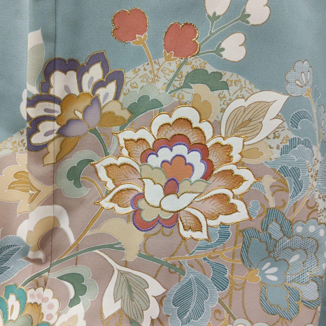 色留袖 着物 和装 千總 ちそう 三つ紋 高島屋 正絹 金糸 刺繍 身丈158