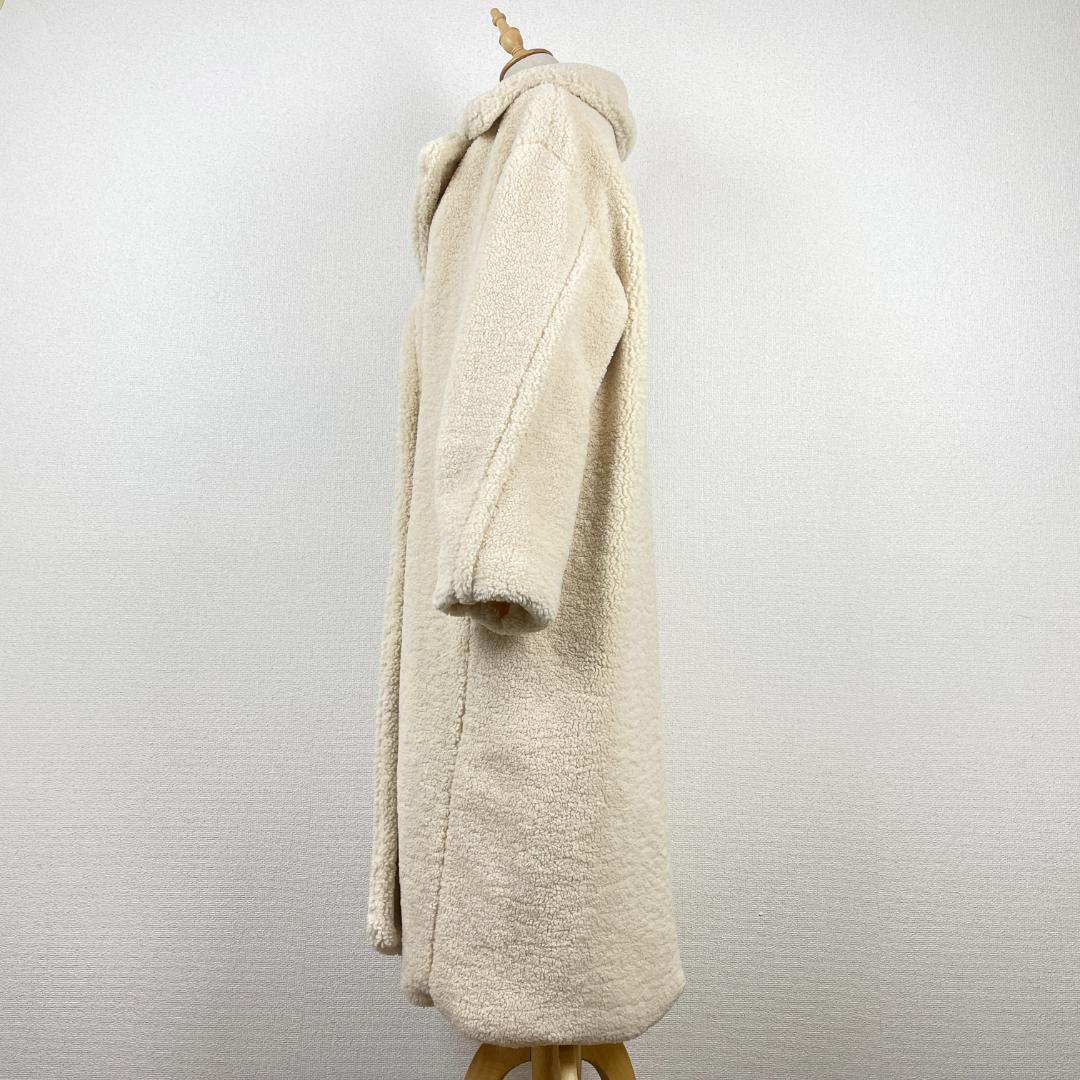 /mm様ZARAアイボリー ボア ロングコート テディベア