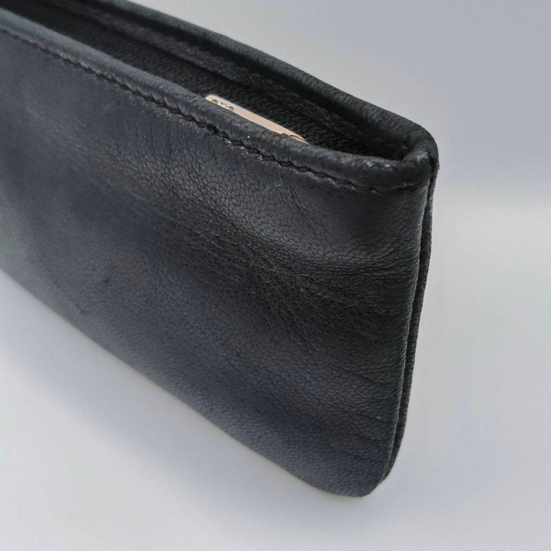 ロエベ ケース アナグラム ポーチ レザー ブラック 美品