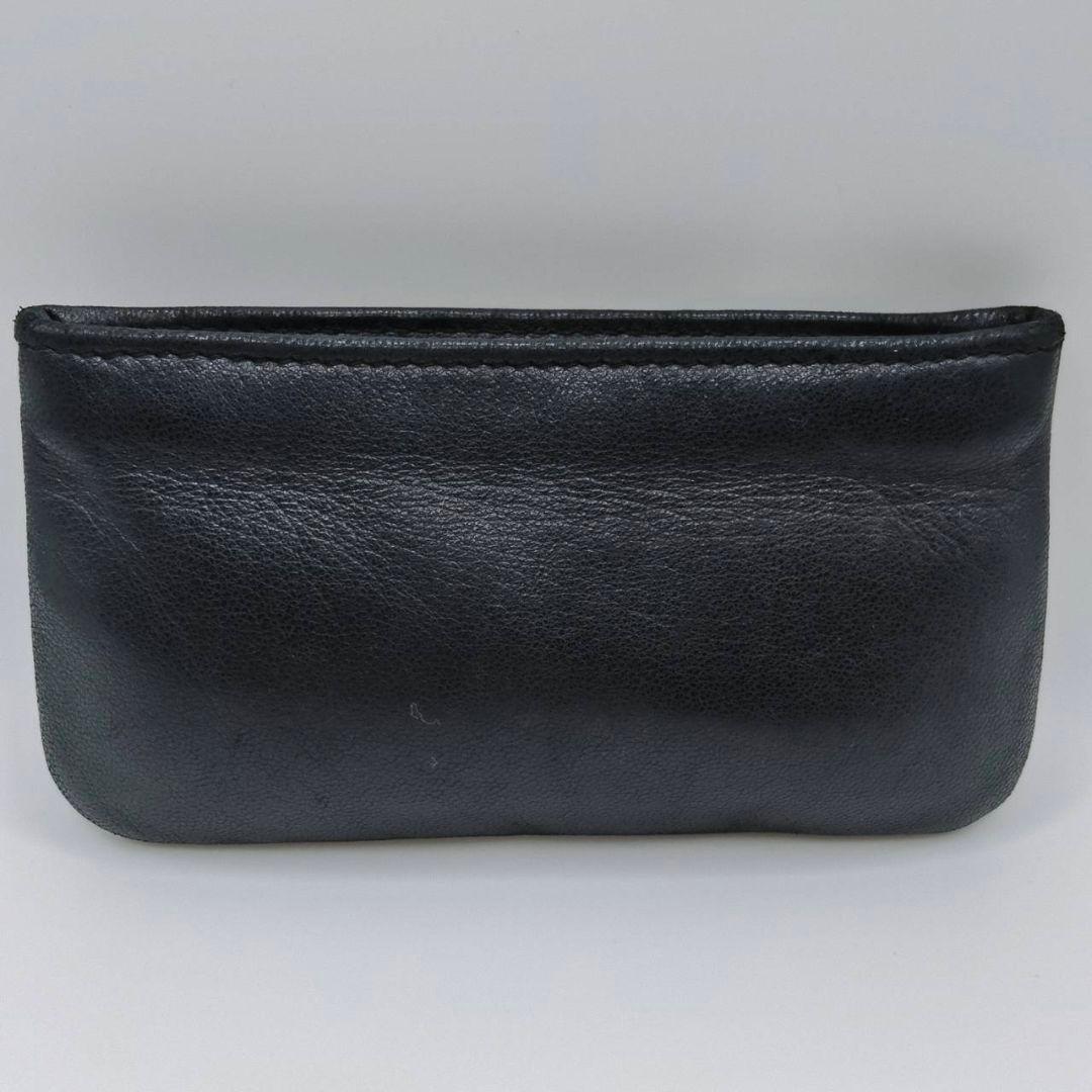ロエベ ケース アナグラム ポーチ レザー ブラック 美品