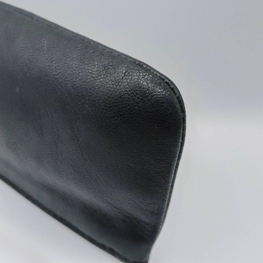 ロエベ ケース アナグラム ポーチ レザー ブラック 美品