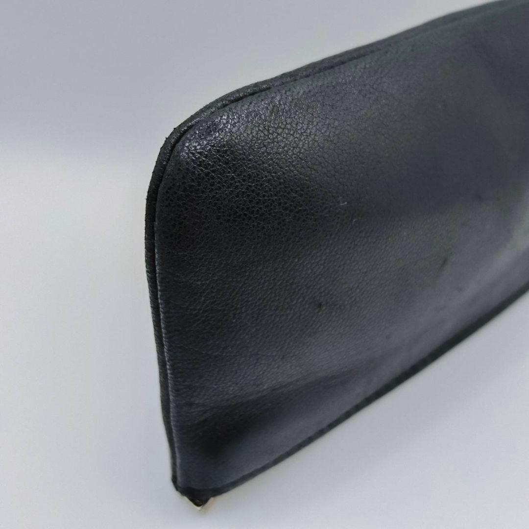 ロエベ ケース アナグラム ポーチ レザー ブラック 美品