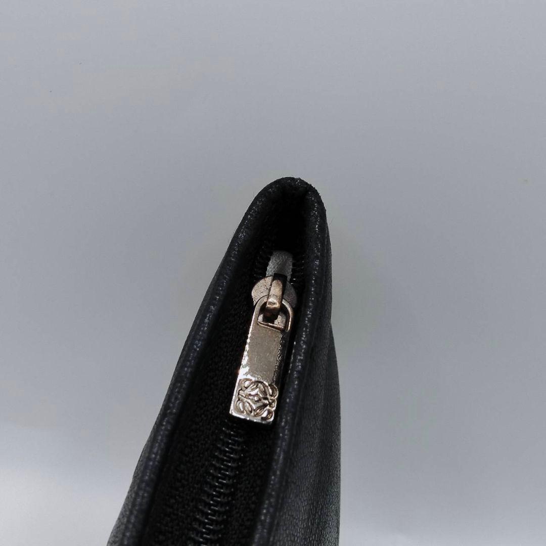 ロエベ ケース アナグラム ポーチ レザー ブラック 美品