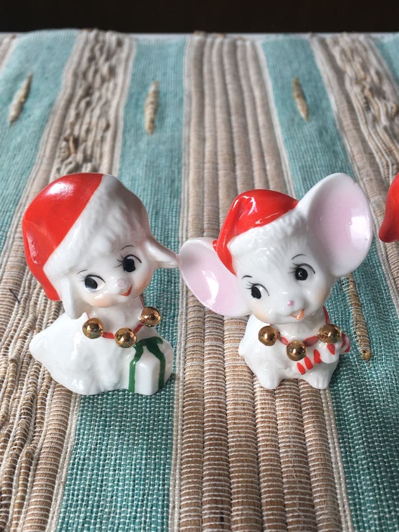 ヴィンテージ　ナプコ社　クリスマスフィギュア　陶器製