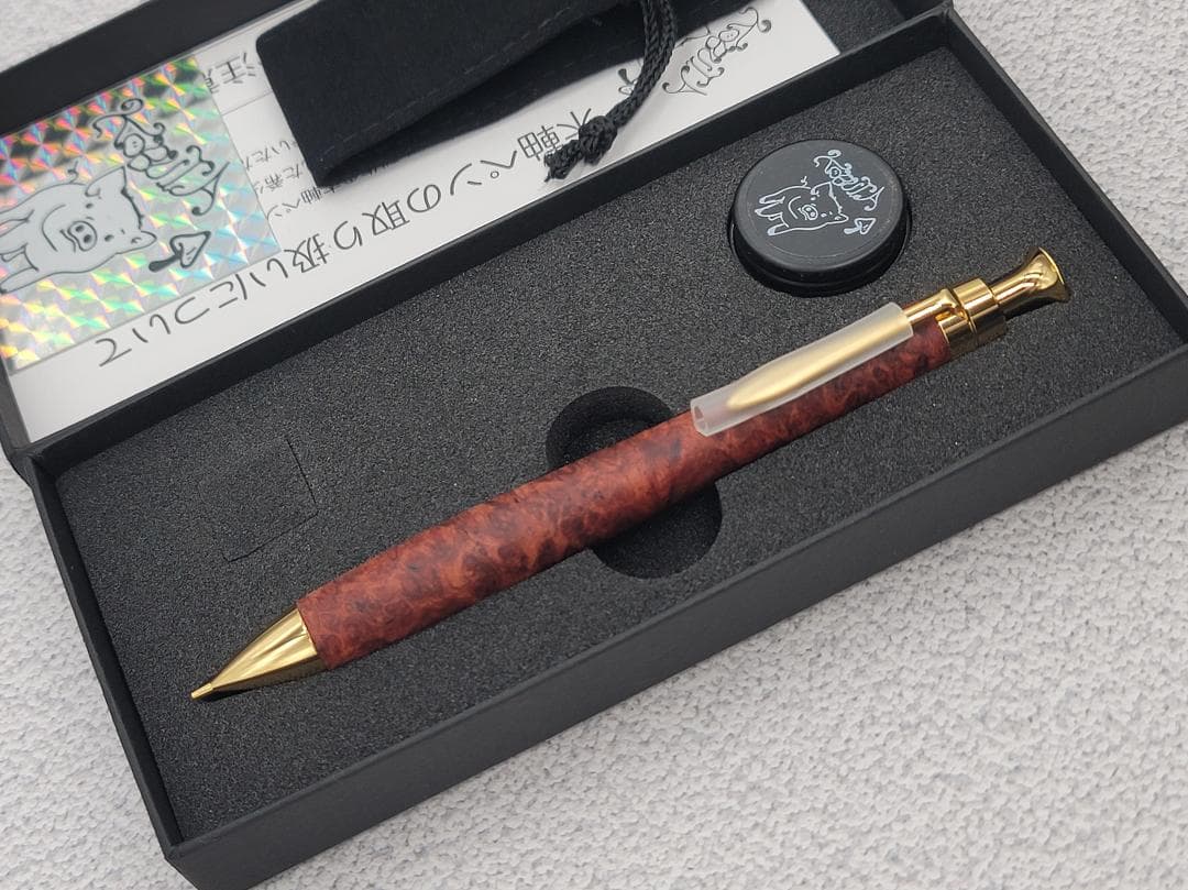 新品　こぶた工房　極上+花梨瘤　グロテスク　金金具　シャープペンシル0.5