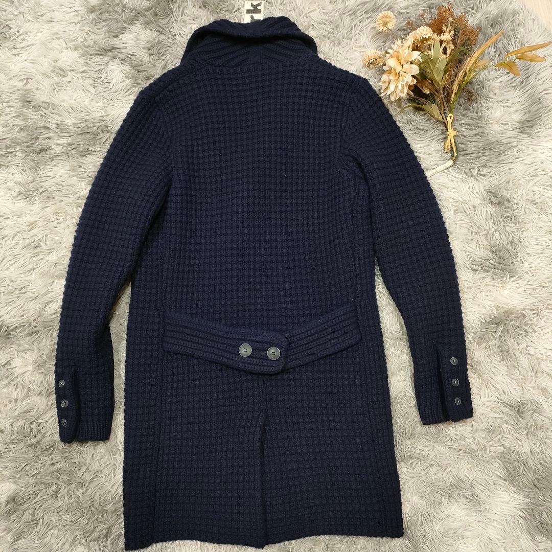 美品 Bark ニット チェスターコート 極厚ニット 迷彩柄 イタリア製