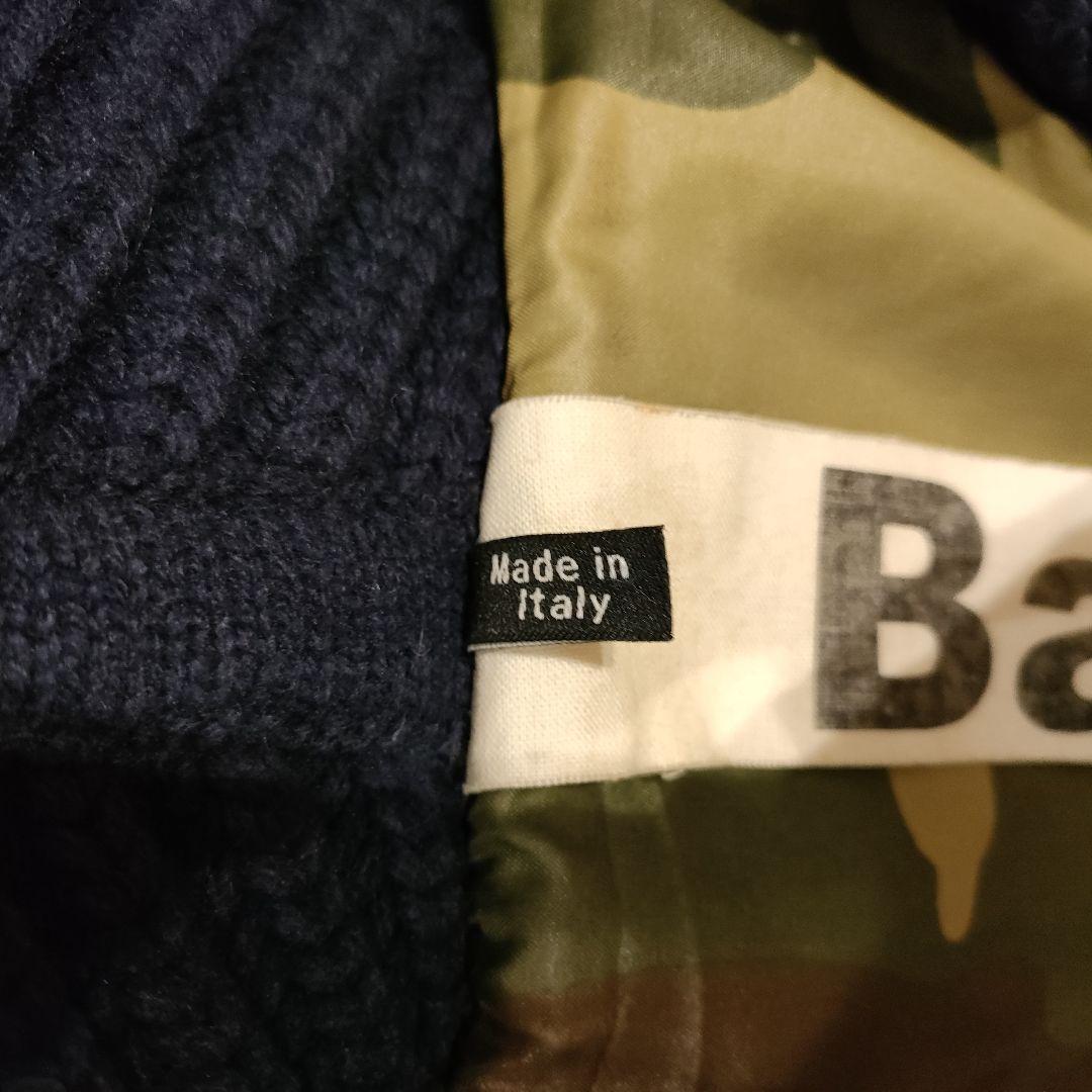 美品 Bark ニット チェスターコート 極厚ニット 迷彩柄 イタリア製