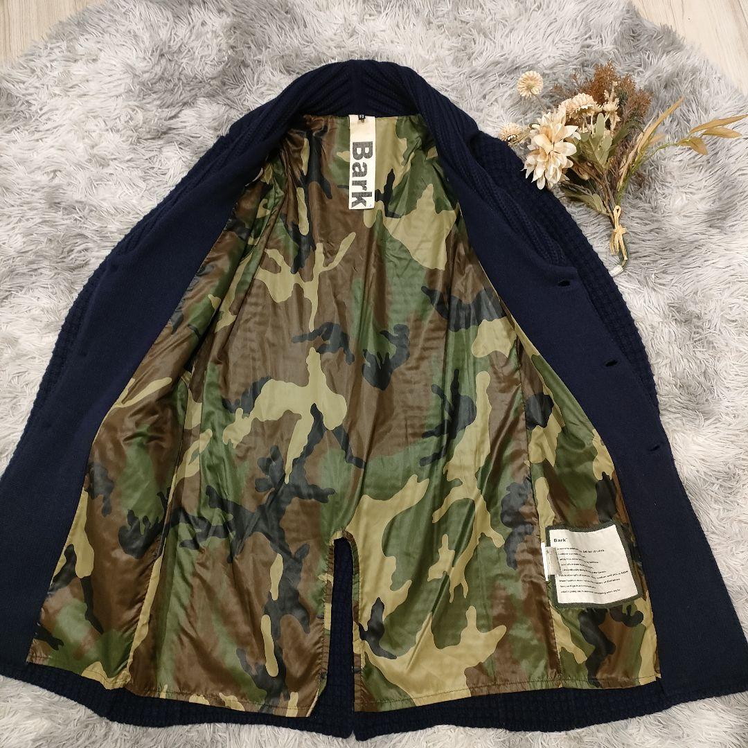 美品 Bark ニット チェスターコート 極厚ニット 迷彩柄 イタリア製
