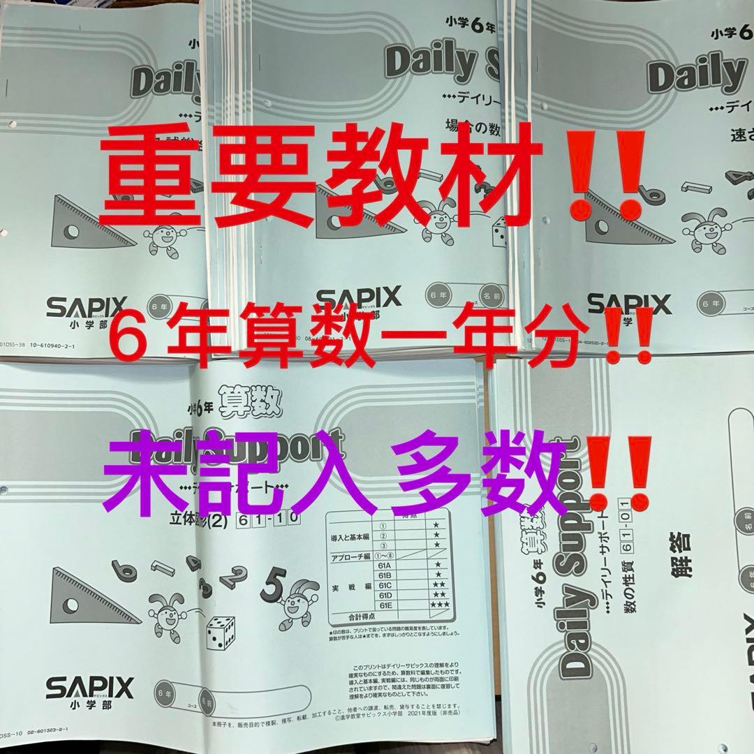 ㉑か　サピックス　SAPIX 6年　ディリーサポート　一年分