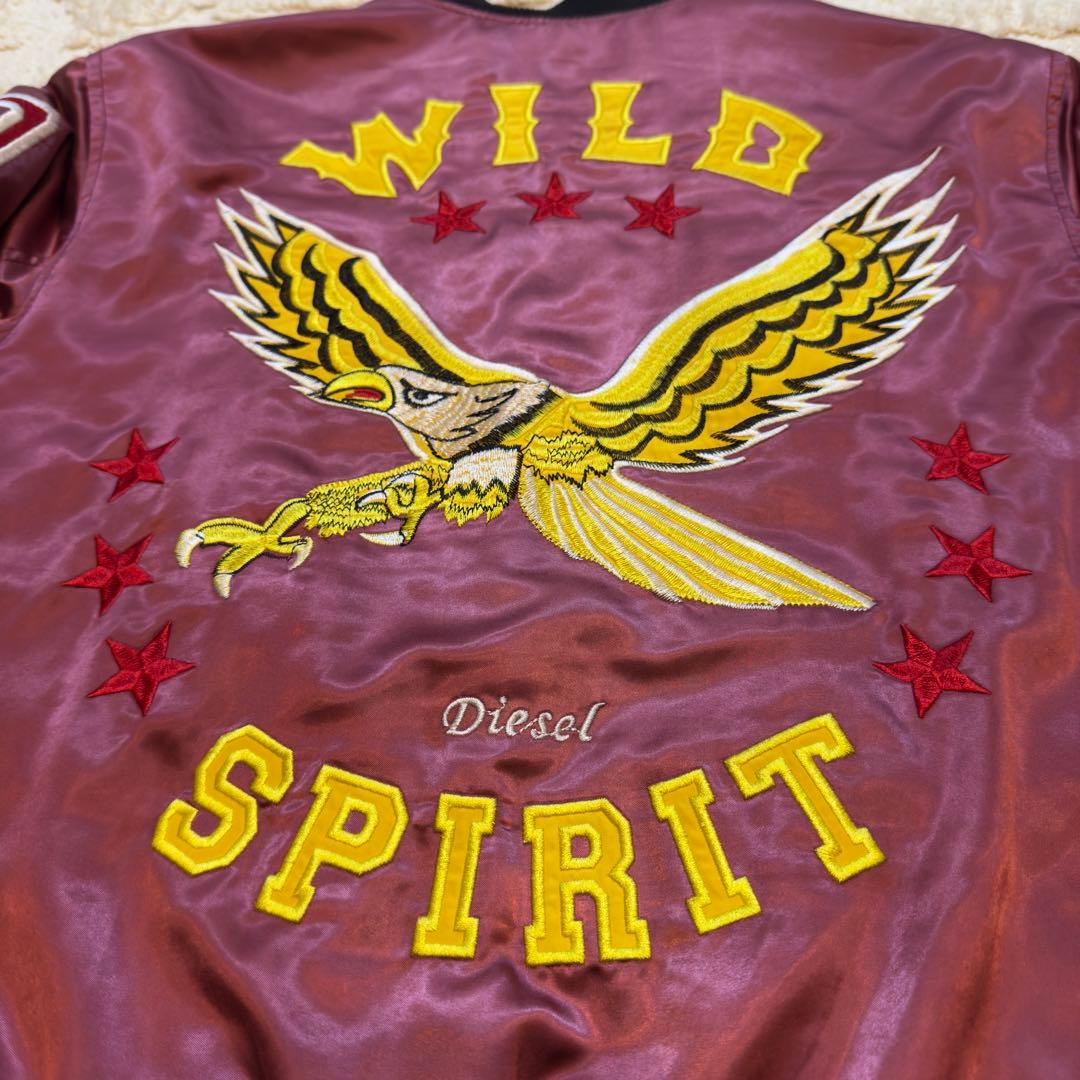 【ディーゼル】Sサイズ MA-1 刺繍デザイン ディーゼル バーガンディ
