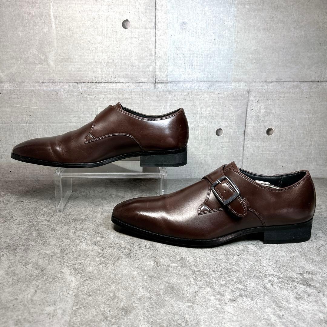 ほぼ新品【REGAL】ビジネスシューズ/シングルモンク/V235/ブラウン/3E