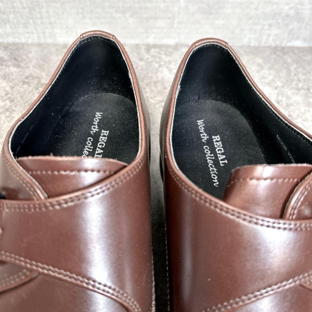 ほぼ新品【REGAL】ビジネスシューズ/シングルモンク/V235/ブラウン/3E