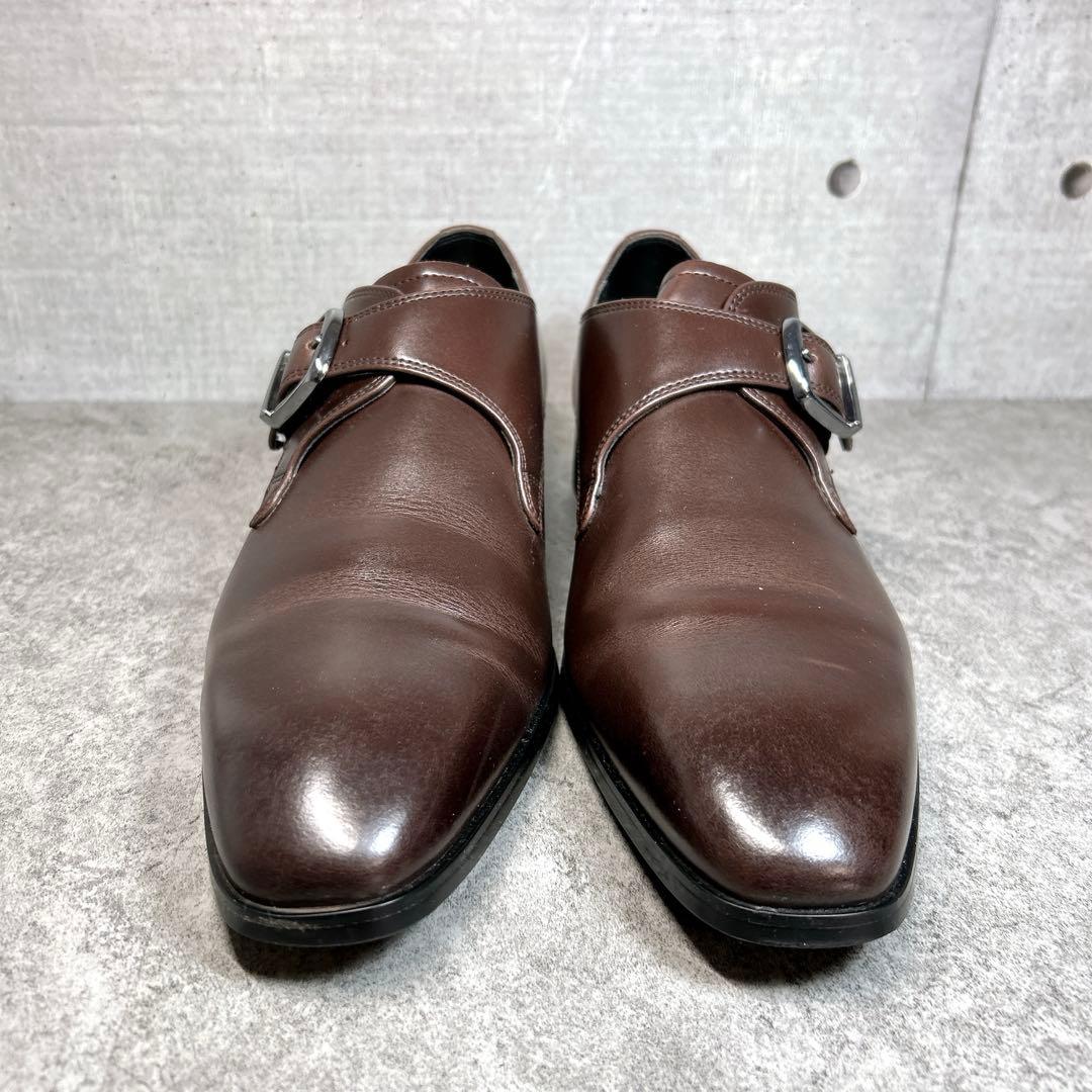 ほぼ新品【REGAL】ビジネスシューズ/シングルモンク/V235/ブラウン/3E
