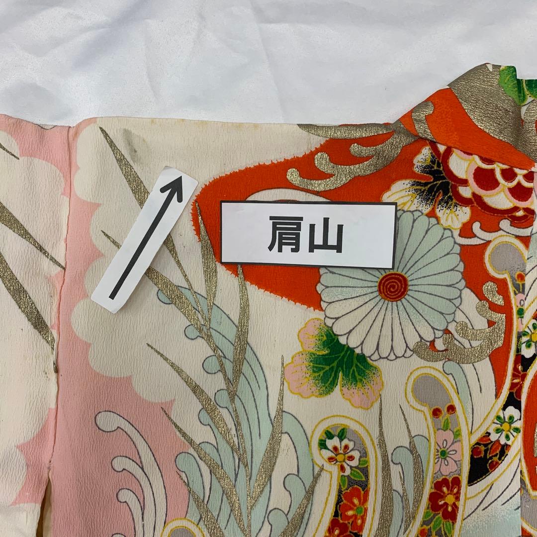 507agu49□七五三 7歳 セミアンティーク 女児 着物のみ□美品