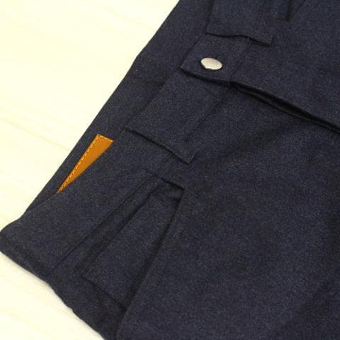 ◇美品 HERMES ネイビー ウールパンツ 薄手