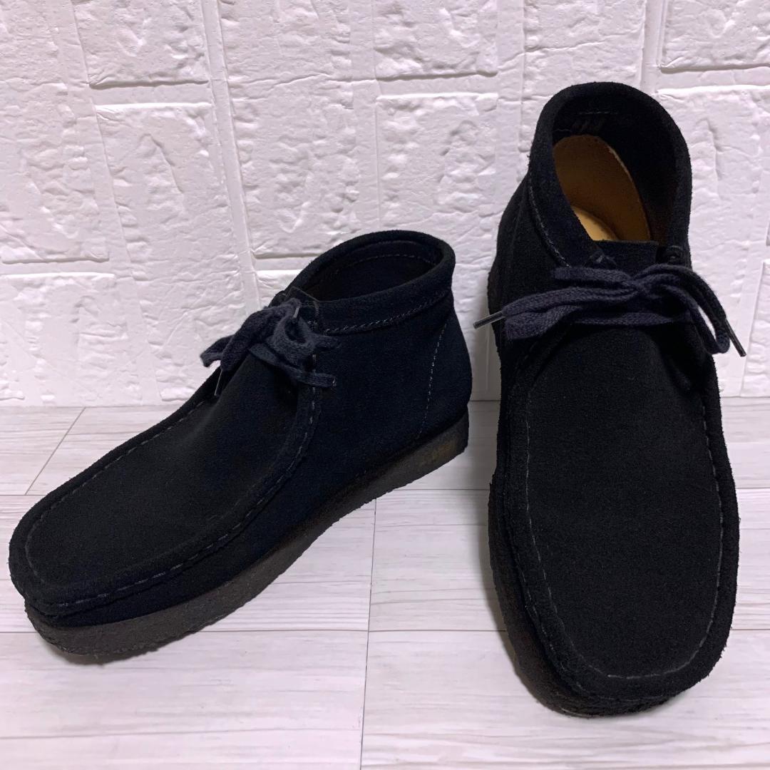 靴 Clarks Wallabee BLACK SUEDE UK7.5 26.5cm