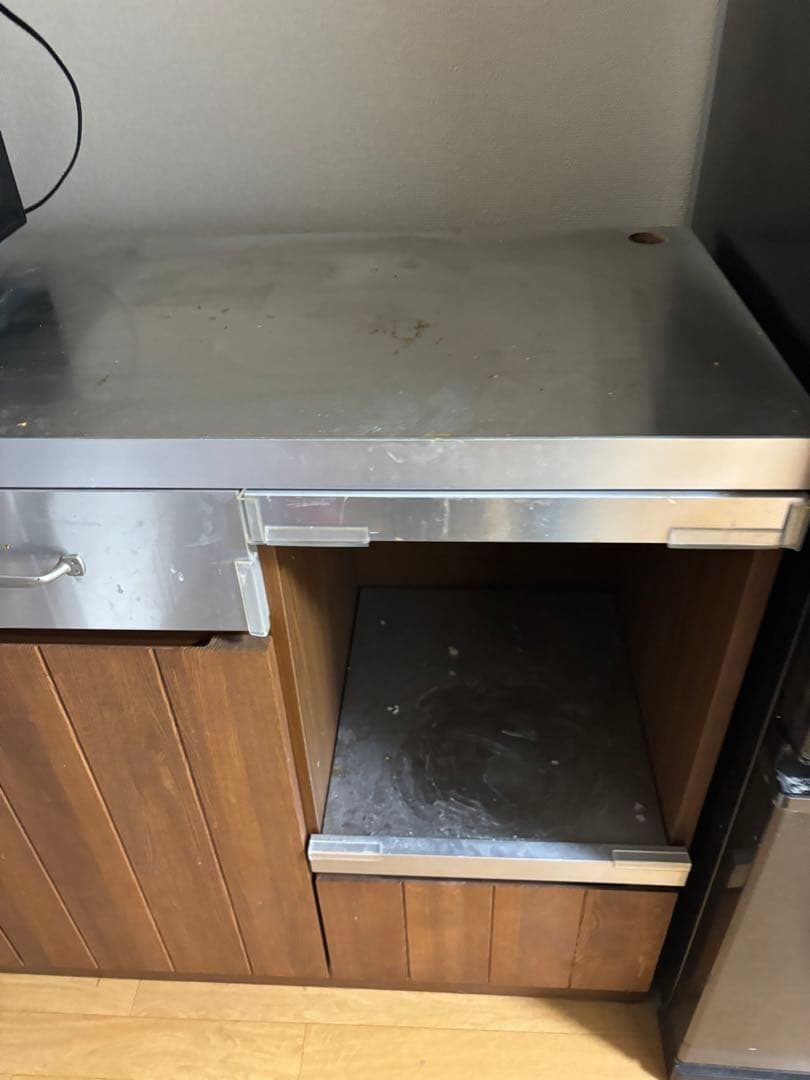 unico キッチンカウンター ウニコ食器棚 ステンレス＊電子レンジはつきません