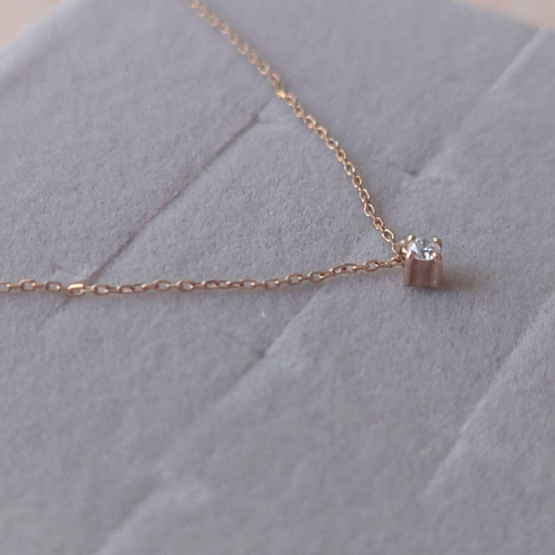ete　ダイヤモンド　一粒　ネックレス　K10　イエローゴールド