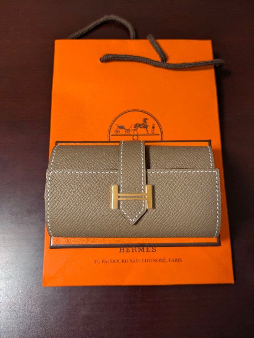 24日限定☆新品☆HERMES ベアン キーケース エトゥープ ゴールド金具