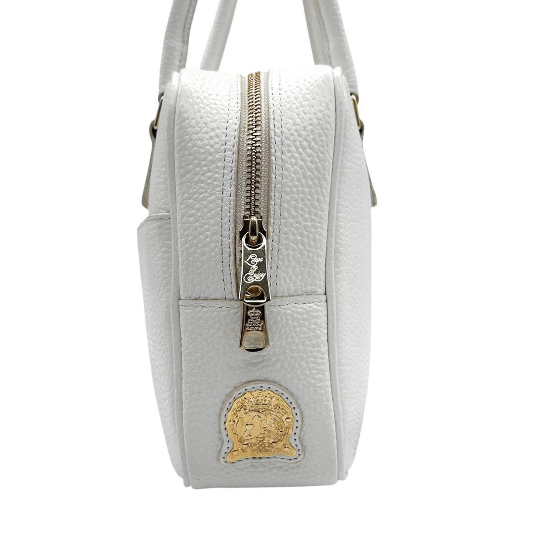 極美品　A.D.M.J　ショルダーバッグ　ボストン　2way　レザー　ロゴ　自立