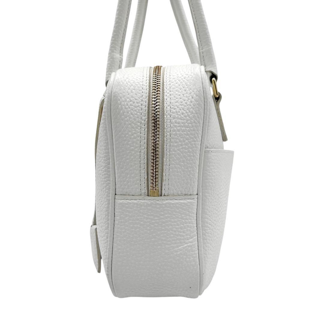 極美品　A.D.M.J　ショルダーバッグ　ボストン　2way　レザー　ロゴ　自立