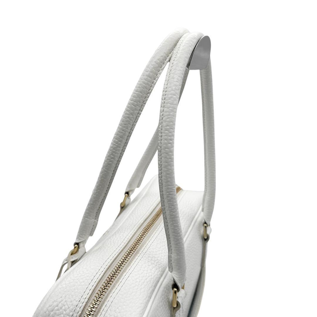 極美品　A.D.M.J　ショルダーバッグ　ボストン　2way　レザー　ロゴ　自立