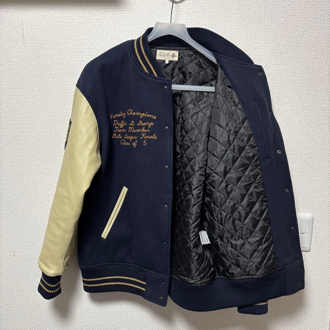美品 1回着用 DUFFER ダファー スタジャン バーシティ L ネイビー