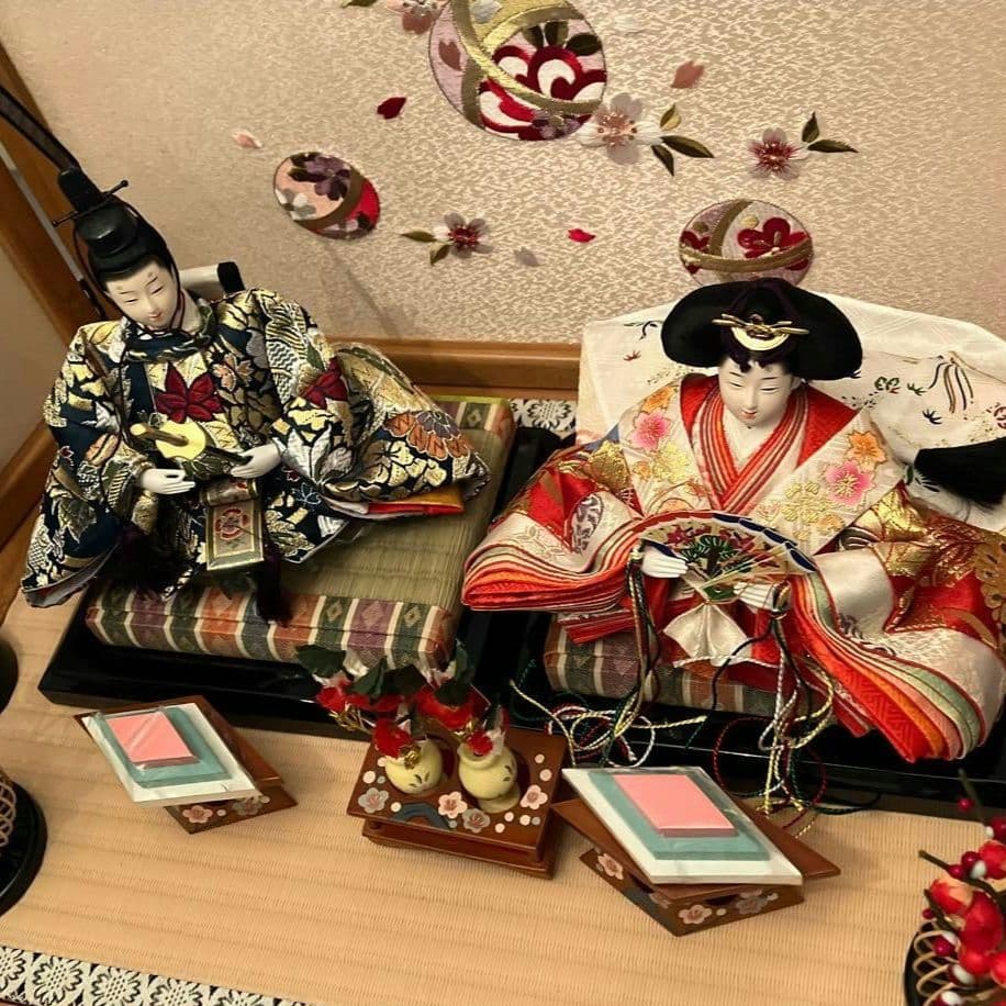 美品⭐お雛様⭐二人親王 コンパクト収納飾り