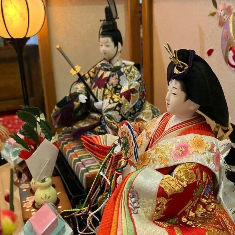 美品⭐お雛様⭐二人親王 コンパクト収納飾り