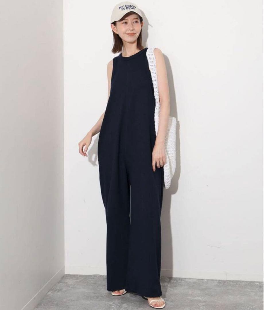 SLOBE IENA＊24ss完売コットンクレーターオールインワン黒36