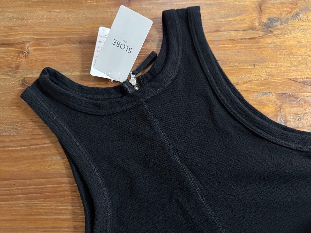 SLOBE IENA＊24ss完売コットンクレーターオールインワン黒36