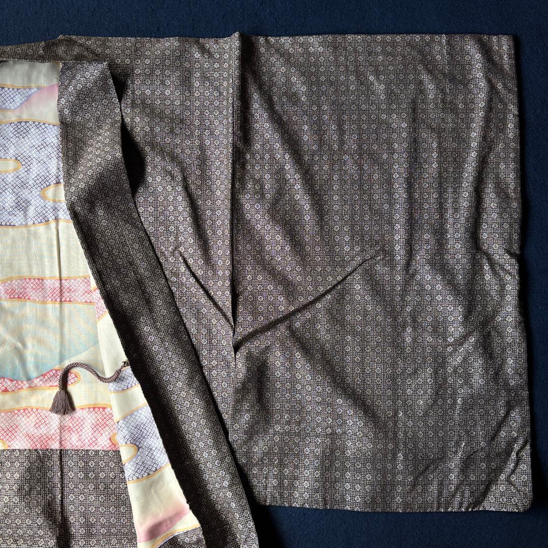 2618 アンティーク大島紬　着物12枚　羽織3枚　材料正絹