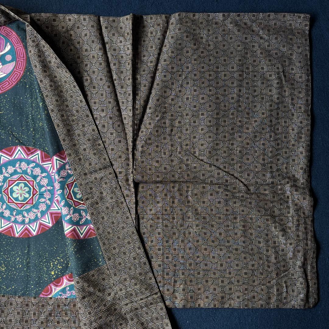 2618 アンティーク大島紬　着物12枚　羽織3枚　材料正絹