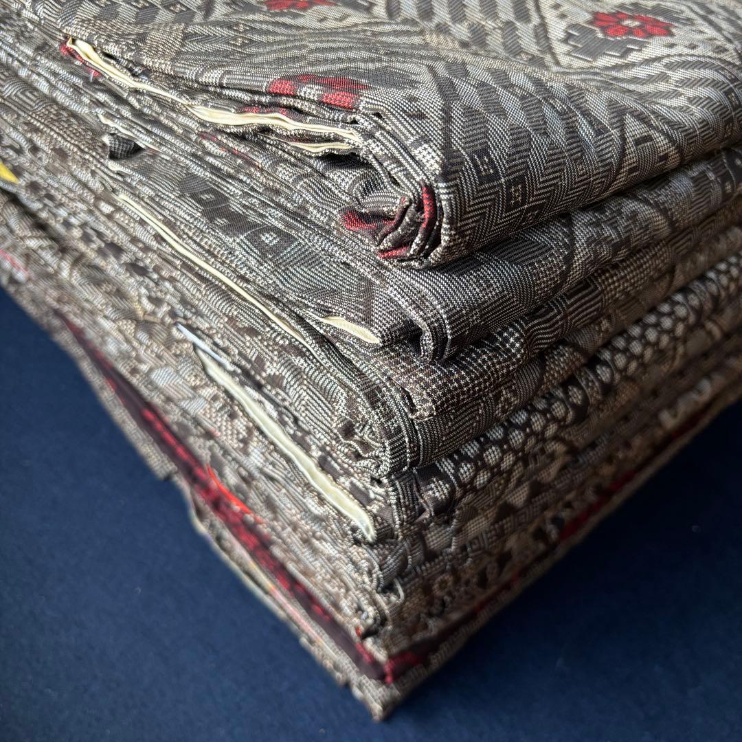 2618 アンティーク大島紬　着物12枚　羽織3枚　材料正絹