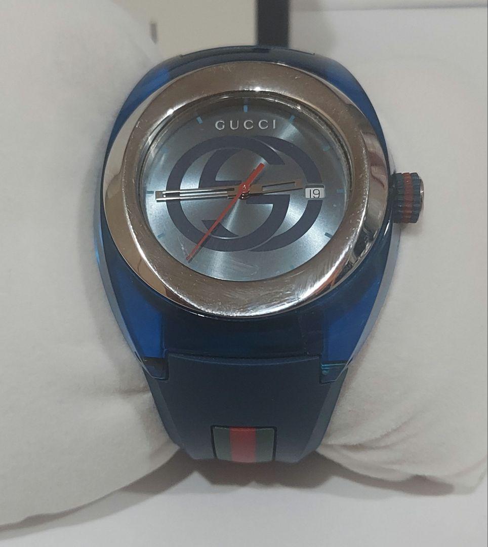 ☆訳あり☆グッチ GUCCI 腕時計 メンズ YA137104A シンク ブルー