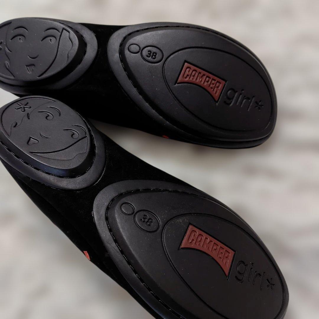 CAMPER ブラックフラットシューズ 刺繍入り　新品未使用　サイズ38