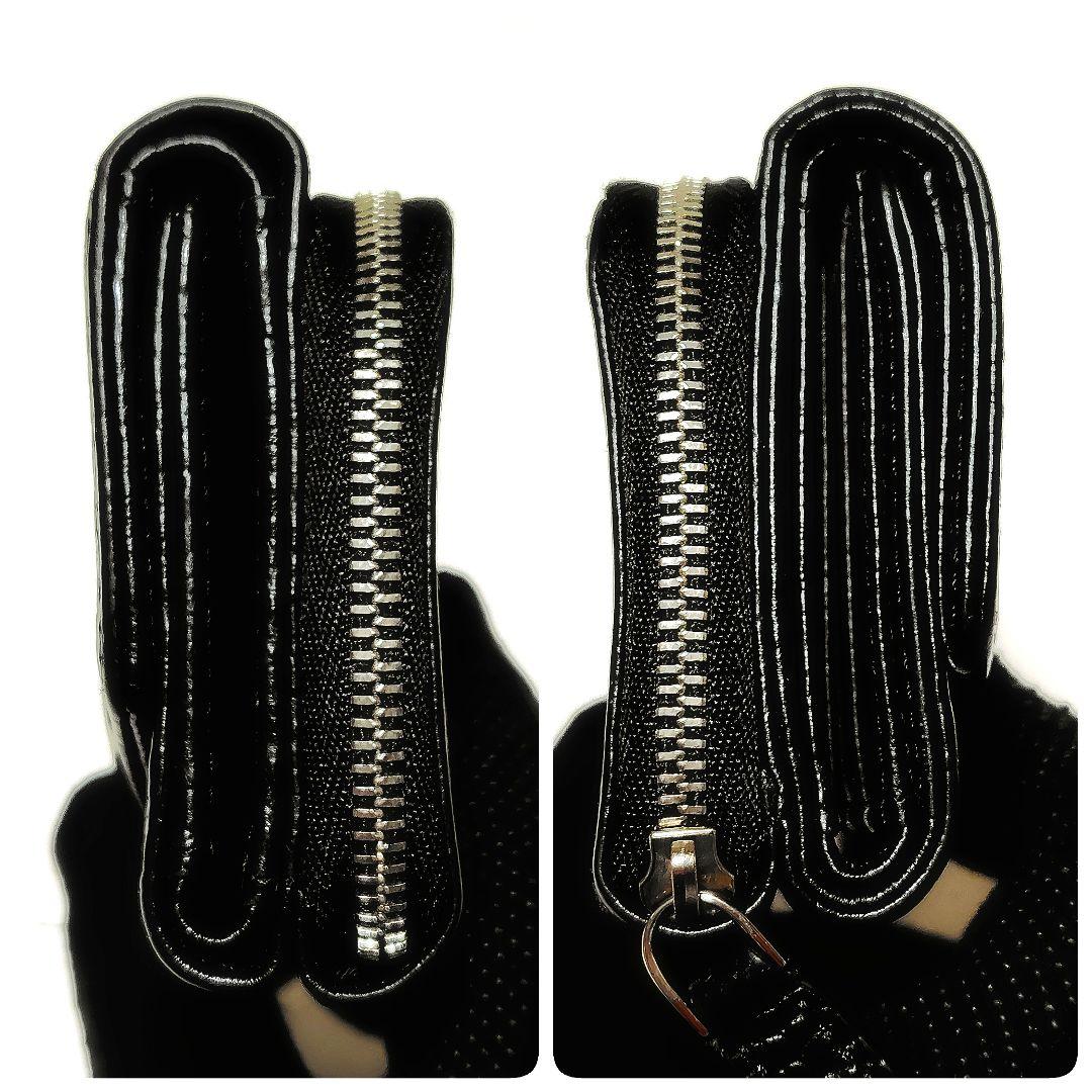 極美品✨　アニエスベー　折り財布　黒　シボ革　金具ロゴ　シンプル